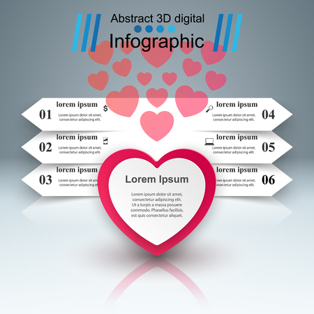 Infographic design template and marketing icons. Heart icon.のイラスト素材