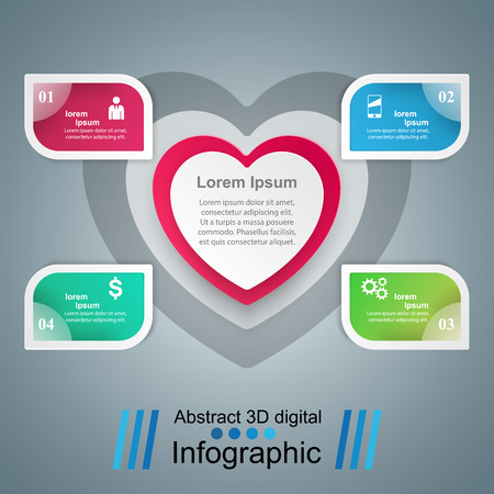 Infographic design template and marketing icons. Abstract 3D digital illustration Infographic.のイラスト素材