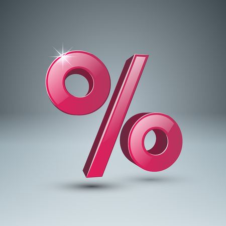 Realistic 3D business infographics. Percent icon.のイラスト素材