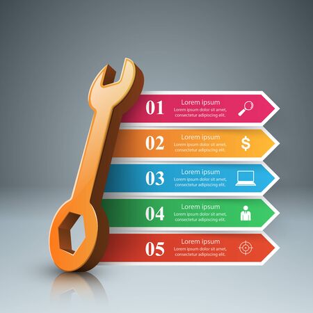 Business paper infographics. Repair icon. Marketing infoのイラスト素材