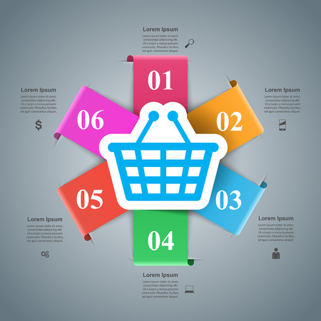 Illustration of business. Marketing icons. Cart and shopのイラスト素材