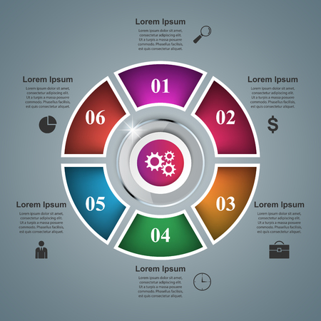 3D infographic design template and marketing icons.のイラスト素材