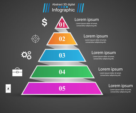 3D infographic design template and marketing icons.のイラスト素材