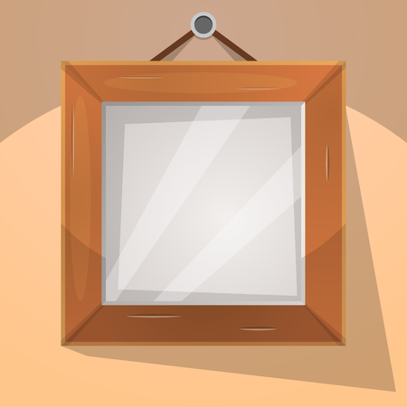 Cartoon wood frame illustration. Vector eps 10のイラスト素材