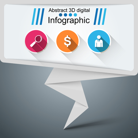 3D infographic design template and marketing icons.のイラスト素材