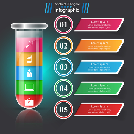 Tube experiments. Abstract infographics Vector eps 10のイラスト素材