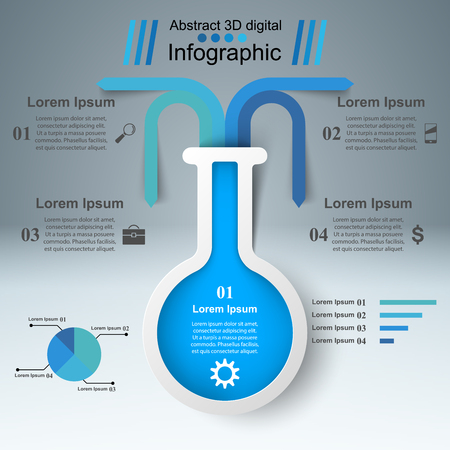 Tube experiments. Abstract infographics Vectorのイラスト素材