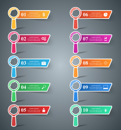 Set 10 loupe infographic.のイラスト素材
