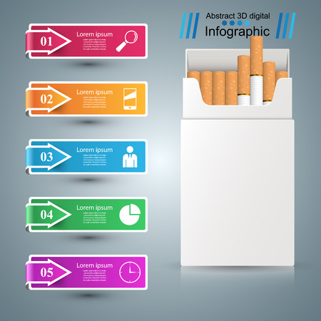 Cigarette, vape, smoke - business infographic, vector illustration.のイラスト素材