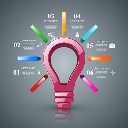 Infographic design with Bulb, Light icon.のイラスト素材