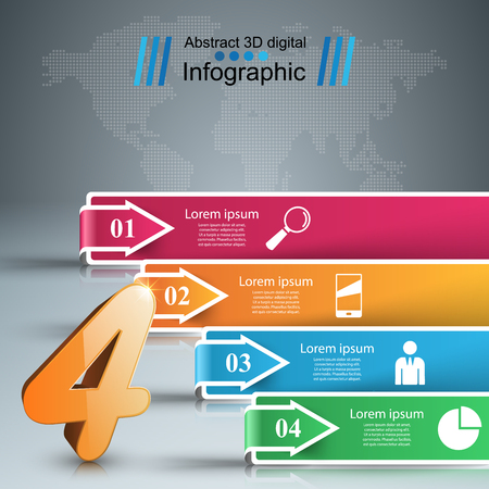 Business Infographics origami styleのイラスト素材