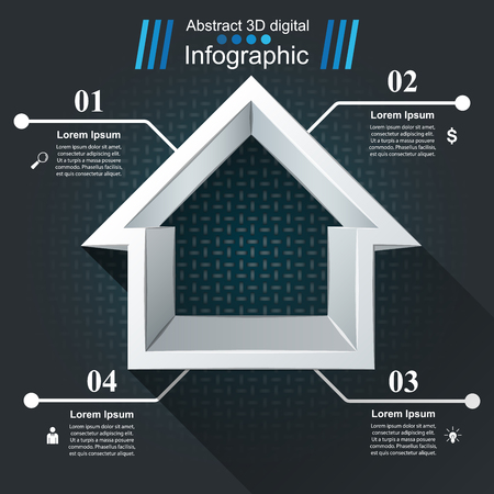 House abstract 3d icon. Business infographic.のイラスト素材