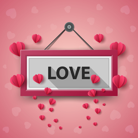 Valentine s Day illustration. Air balloon, heart. Vector eps 10のイラスト素材