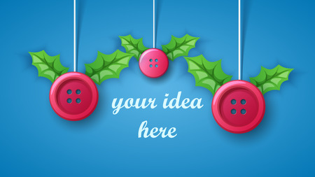 Cartoon illustration - sewing button, leaf.のイラスト素材