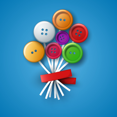 Flower, button - abstract illustration.のイラスト素材