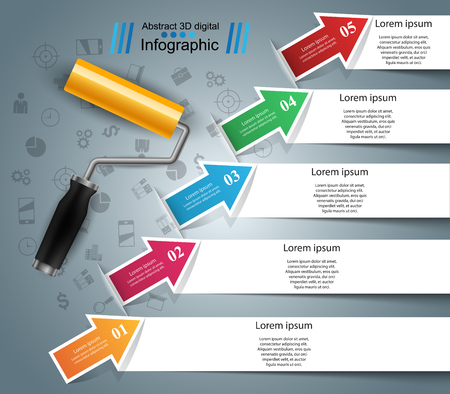 Roller paint icon, business infographics.のイラスト素材