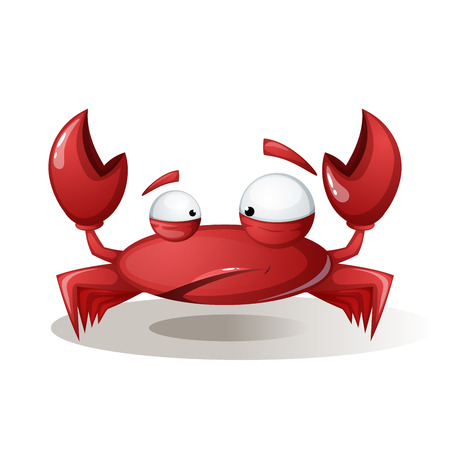 Cute, funny crab - cartoon illustration.のイラスト素材