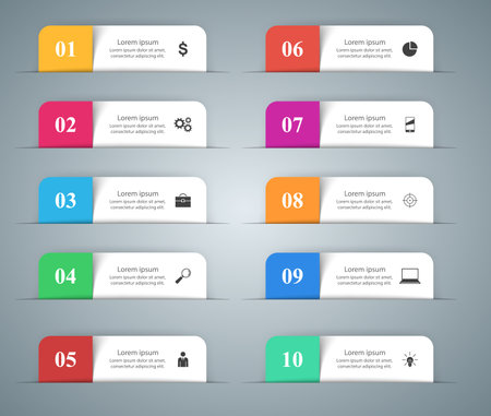 Infographic design. List of 10 items.のイラスト素材