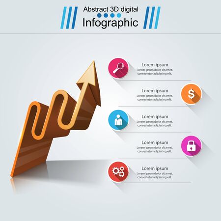 Infographic icons. Arrows uptrend icon.のイラスト素材