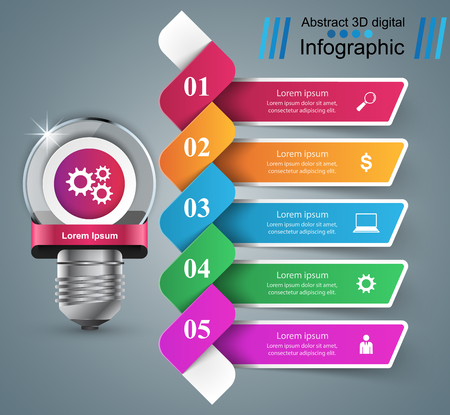 Infographic design. Bulb, Light icon.のイラスト素材
