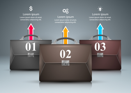 Briefcase, office - business infographic.のイラスト素材