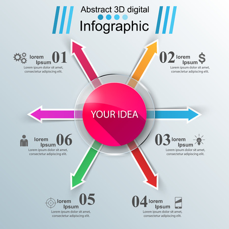 Glass 3D digital illustration Infographic. Vector illustration.のイラスト素材