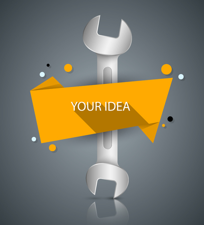 Wrench, screwdriver, repair icon. Business infographic template vector illustration.のイラスト素材