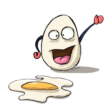 Two egg. Winner cartoon illustraion.のイラスト素材