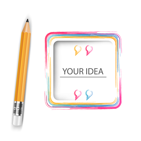 Pencil with note education icon. Business infographic Vectorのイラスト素材