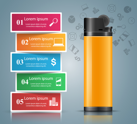 Realistic lighter - business infographic and marketing icon.のイラスト素材