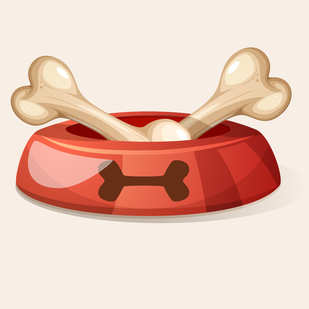 Cartoon bone icon with shadowのイラスト素材