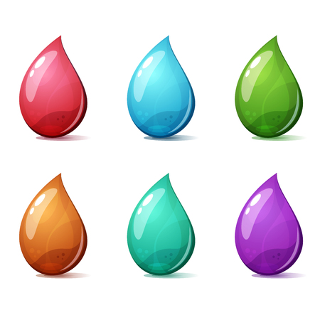 Set cartoon icon - blue, pink, green, yellow.のイラスト素材