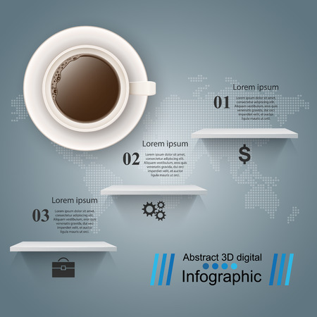 Cup, coffe, tea, drink - business infographic.のイラスト素材