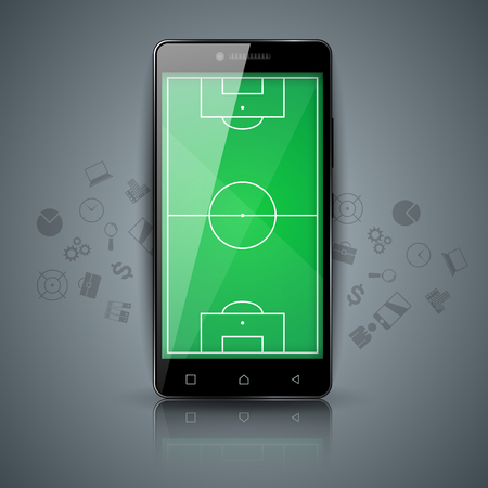Football, soccer - sport template. Smartphone icon.のイラスト素材