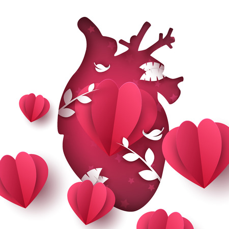 Love landscape. Medical heart illustration.のイラスト素材