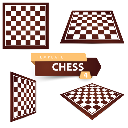 Chess template. Four items game board.のイラスト素材