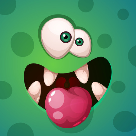 Cute, funny, crazy monster character. Helloween illustration. Printing on T-shirts.のイラスト素材