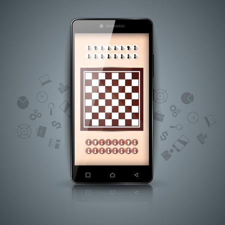 Chess, digital gadget, smartphone icons.のイラスト素材