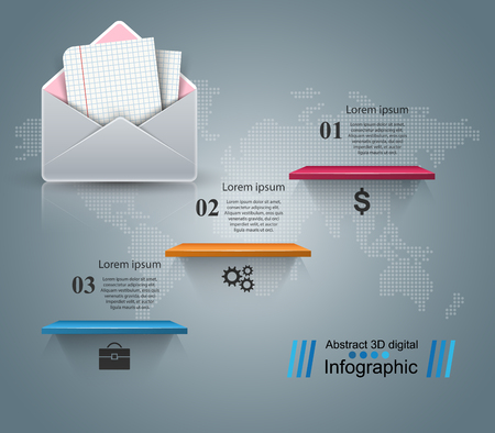 Envelope, mail, email - business infographic Vector eps 10のイラスト素材