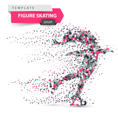 Figure skating - dot illustration. Sport template. Vector eps 10のイラスト素材