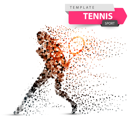 Big tennis - dot illustration. Sport template.のイラスト素材