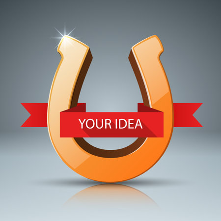 Horseshoe 3d icon - business infographic. Vector, eps 10のイラスト素材