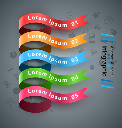 3D infographic design template and marketing icons.のイラスト素材