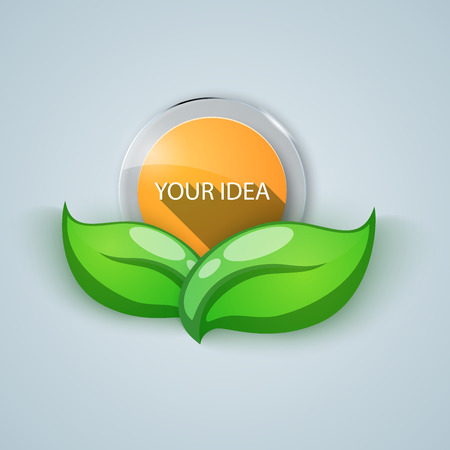 Green leaf - business banner. Vector eps 10のイラスト素材
