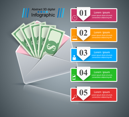 Bribe, envelope - Money business infographic. Vector eps 10のイラスト素材