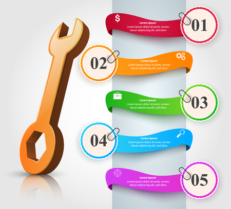 Wrench, screwdriver, repair icon Business infographic Vector eps 10のイラスト素材