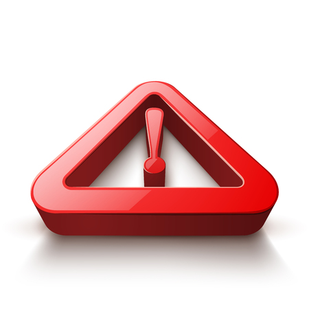Attention 3d icon on the white background.のイラスト素材