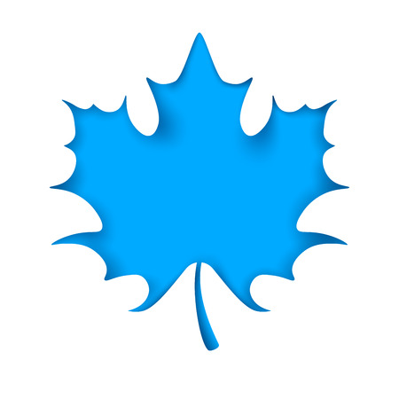 Leaf cut origami, blue background.のイラスト素材