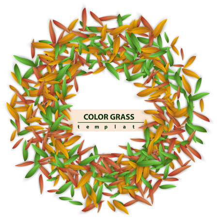 Grass, leaf banner on the white background. Vector eps 10のイラスト素材