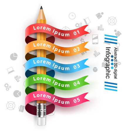 Pencil, education icon. Business infographic.のイラスト素材